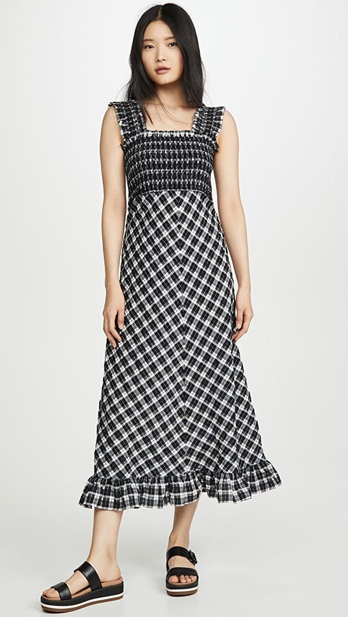 Ganni Seersucker check dress - Image 3