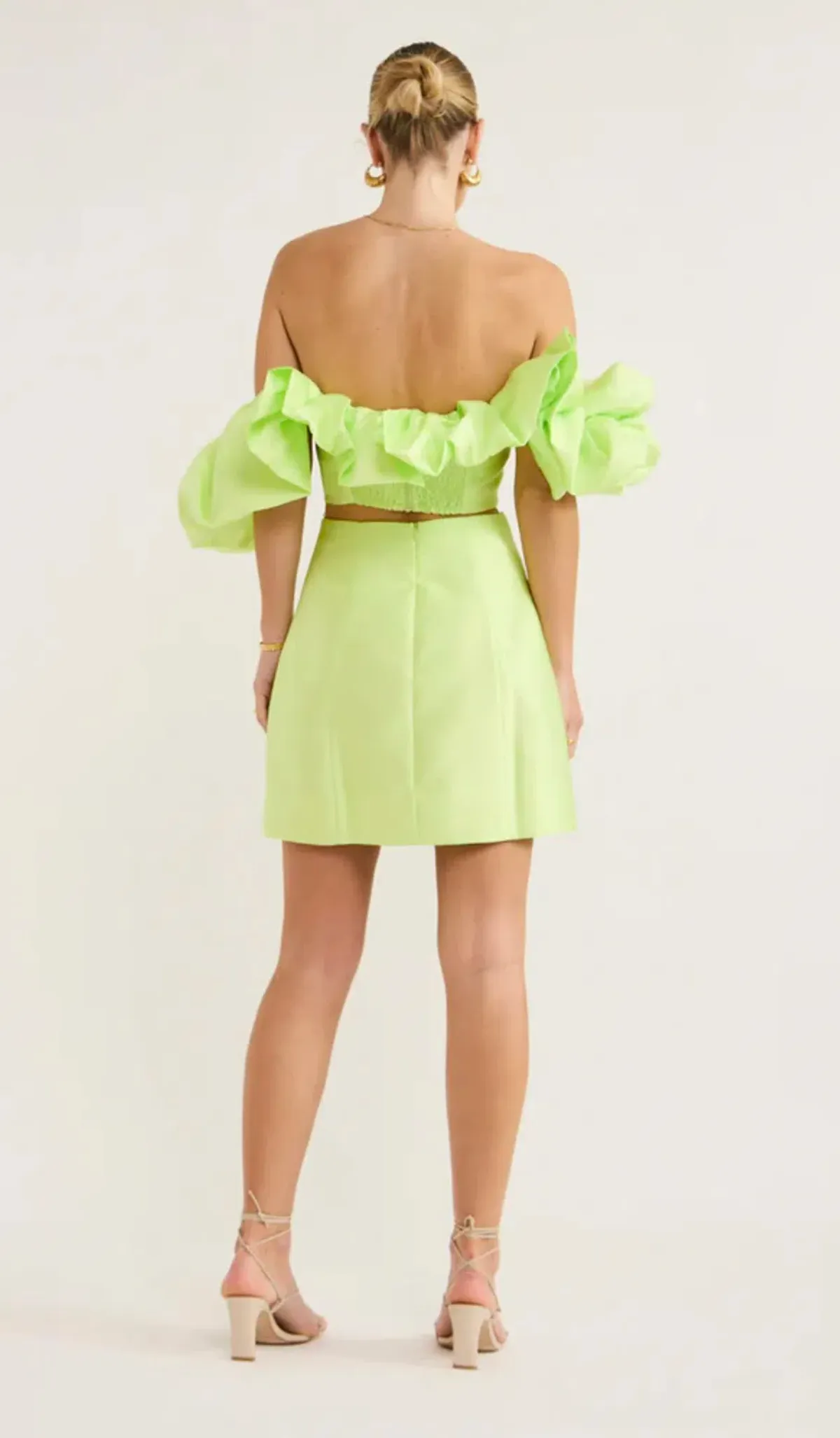 Alemais Suzi Off Shoulder Mini Green Size AU 10 - Image 2