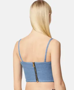 Versace Denim Corset Top Blue Size AU 6 for rent on The Volte - image 3