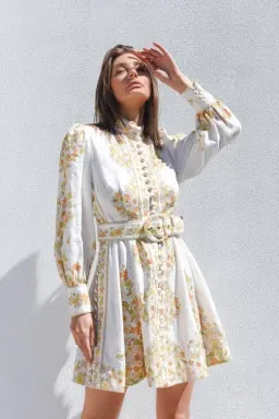 Zimmermann Super Eight Tubular Mini Dress Pink Meadow Size 2/Au 12  for rent on The Volte - image 2