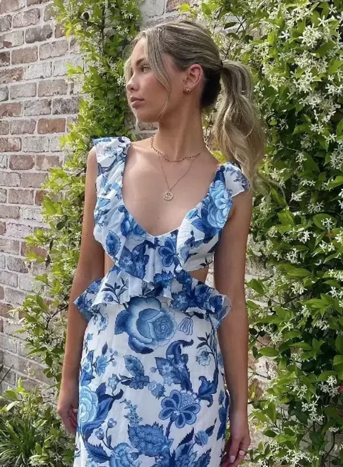 Sir the Label Amaris Frill Midi Dress Print Size 6 - Image 4