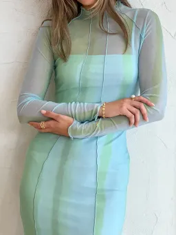 Significant Other Jean Dress in Green Mirage Size 8 for rent on The Volte - image 3