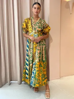 Alemais Linen Archie Wrap Dress Multi Size 14 for rent on The Volte - image 1