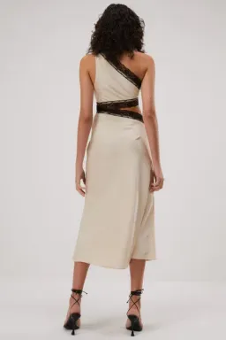 MISHA Hattie Satin Midi Dress Pink Champagne Size 6/XS for rent on The Volte - image 4