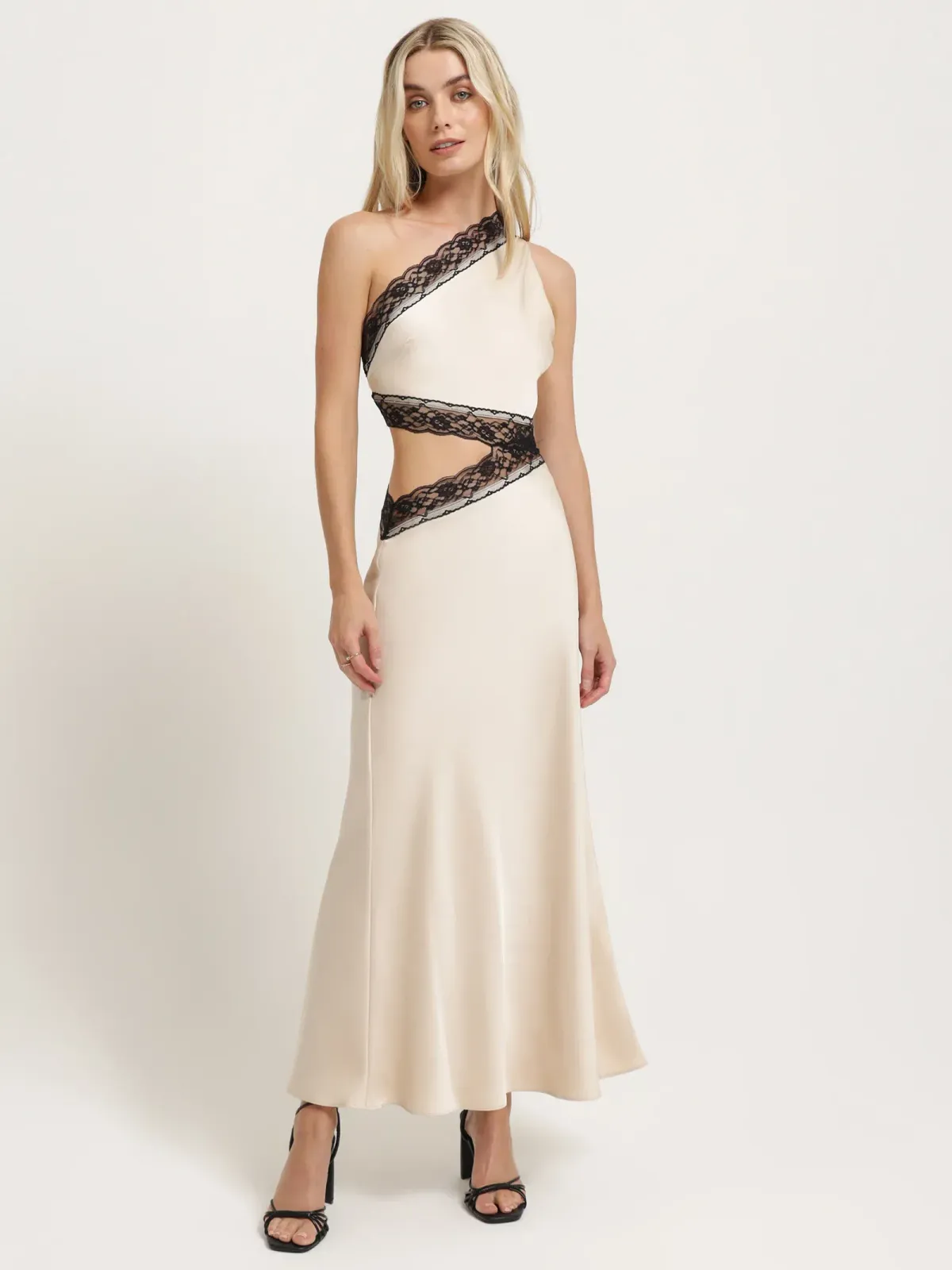 MISHA Hattie Satin Midi Dress Pink Champagne Size 6/XS - Image 1