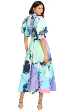 Leo Lin Illusory Cotton Dress Multi Print Size 14 for rent on The Volte - image 2