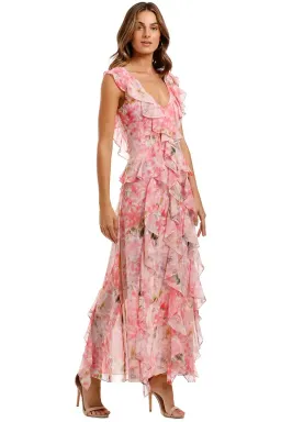 MISA LA Claudita Dress Pink Floral Size AU 8 for rent on The Volte - image 2