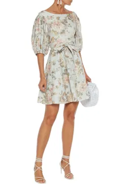 Zimmermann Fleeting Flip Mini Dress Mint Floral Size 0 / AU 8 for rent on The Volte - image 1