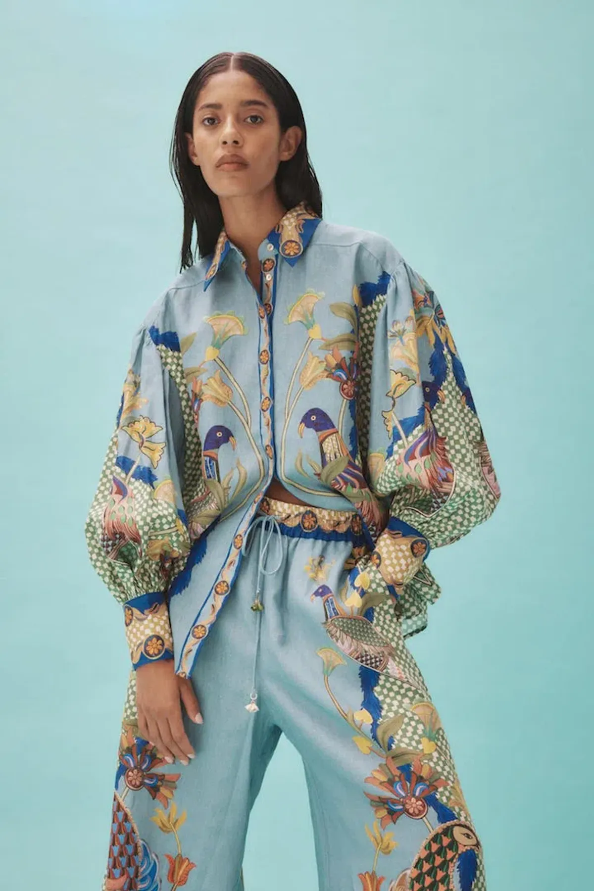 Alemais Gilly Shirt and Pant Set Misty Blue Size 12 - Image 2