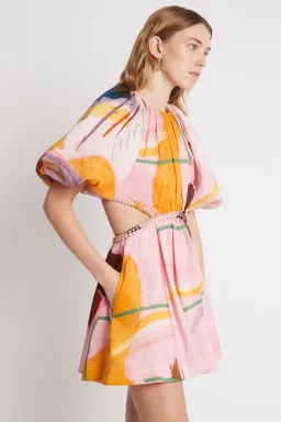 Aje Capucine Puff Sleeve Mini Dress Multi Size 6  for rent on The Volte - image 2