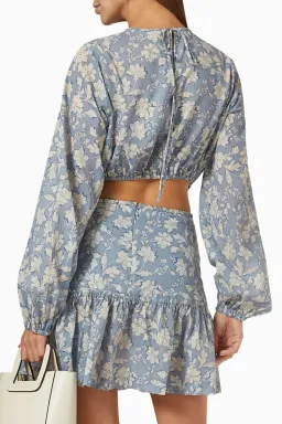 Bec & Bridge Floral Skies Mini Dress in Cotton Size 12  for rent on The Volte - image 3