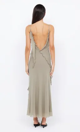 Bec & Bridge Gabriel Frill Maxi Dress in Sage Size 10 for rent on The Volte - image 3