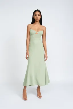 By Johnny Callia Wire Midi Dress Green Size 10 for rent on The Volte - image 1