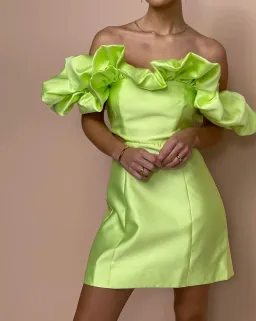 Alemais Suzi Off Shoulder Midi Dress Green Size 10 for rent on The Volte - image 6