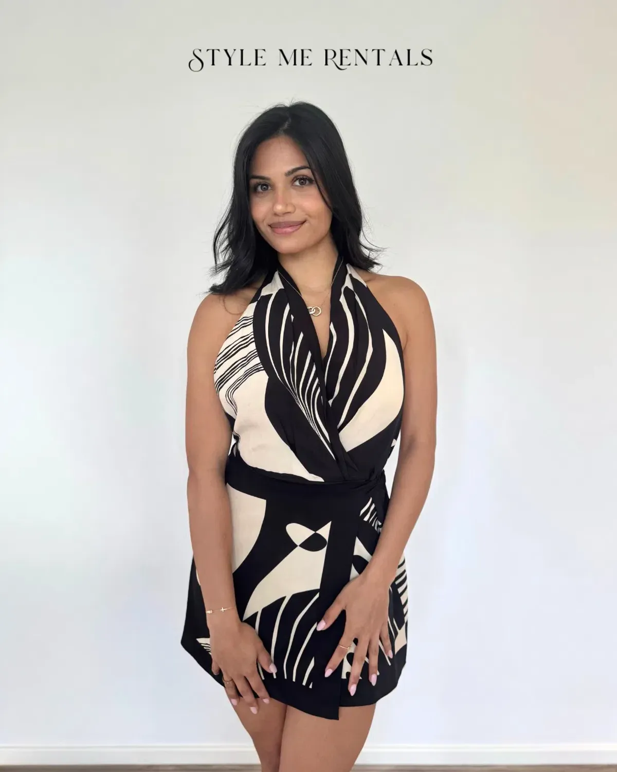 Sir the Label Realisme Wrap Halter Mini Dress Paper Print Size 2 / AU 10 - Image 5