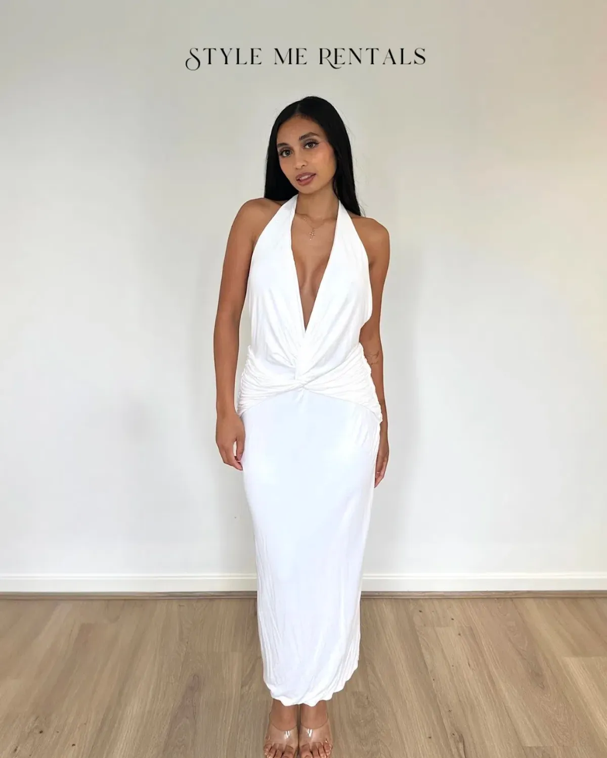 Natalie Rolt Arabella Midi Dress White Size 3 / AU 12 - Image 1