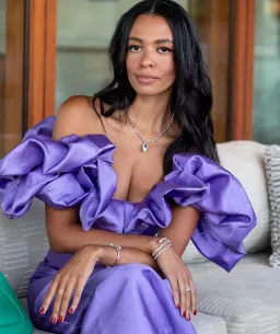 Alemais Suzi Off Shoulder Midi Dress Purple Size 10 for rent on The Volte - image 3