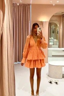 Acler Amelia Dress Orange Size 8  for rent on The Volte - image 2