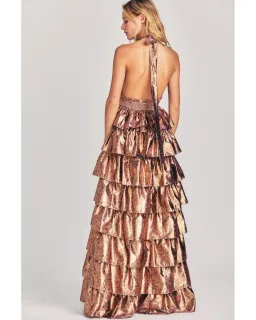 LoveShackFancy Bexlie Maxi Halter Dress Floral Size S / AU 8 for rent on The Volte - image 2