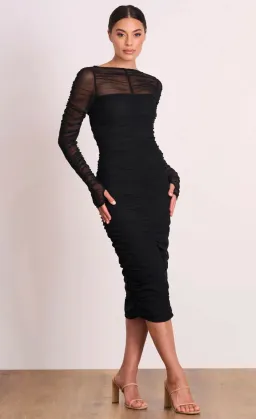 Pasduchas Lunar Tapered Midi Dress Black Size 10 for rent on The Volte - image 2