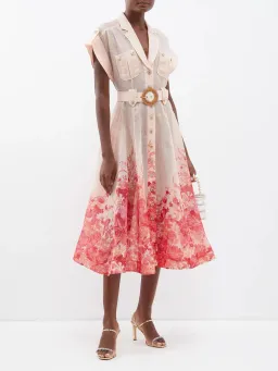 Zimmermann High Tide Belted Midi Shirt Dress Floral Size 0 / AU 8 for rent on The Volte - image 2