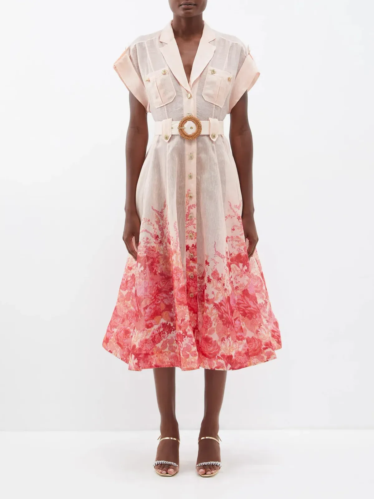 Zimmermann High Tide Belted Midi Shirt Dress Floral Size 0 / AU 8 - Image 1