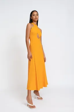 By Johnny Zina Midi Dress Orange Size 6 for rent on The Volte - image 3
