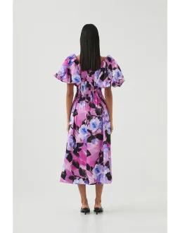 Aje Francesca Midi Dress Purple Size 8  for rent on The Volte - image 3
