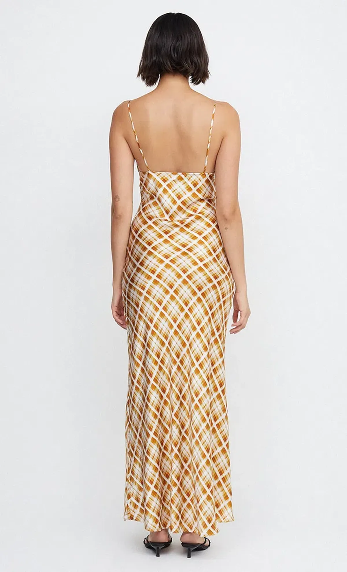 Bec & Bridge Amber V Maxi Dress Sunflower Check  Print Size 12 - Image 2