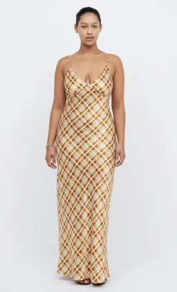 Bec & Bridge Amber V Maxi Dress Sunflower Check Print Size 12 for rent on The Volte - image 3