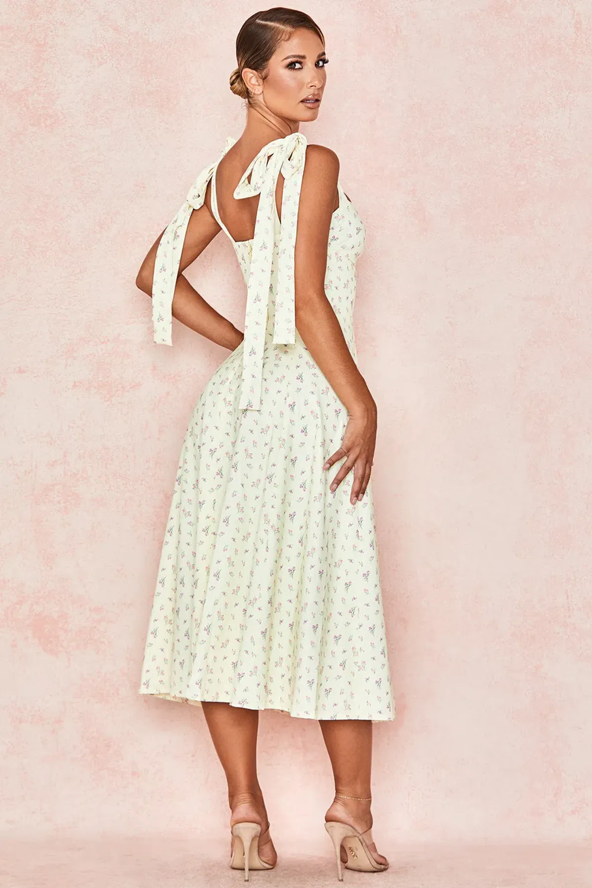 House of CB Alicia Sundress Midi Lemon Floral Print  Size L / AU 14 - Image 2