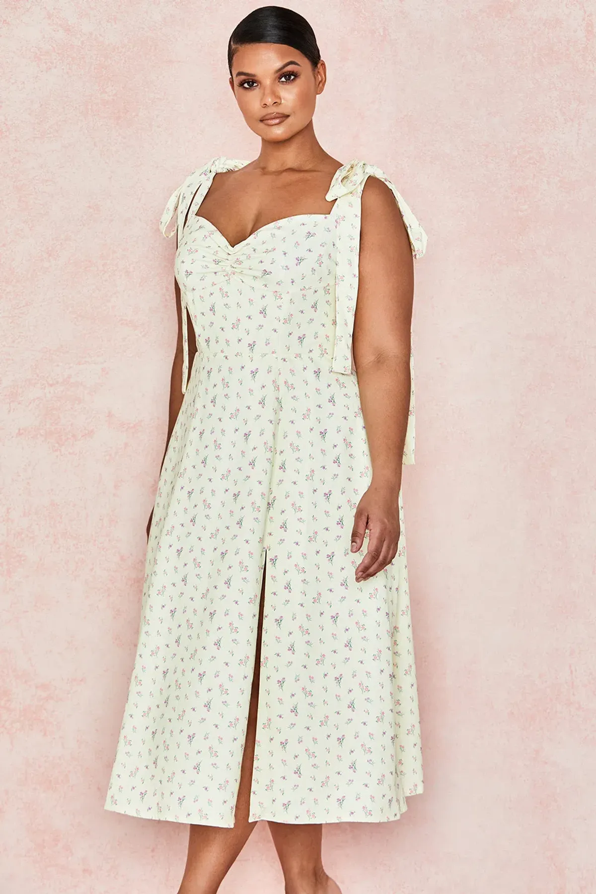 House of CB Alicia Sundress Midi Lemon Floral Print  Size L / AU 14 - Image 3