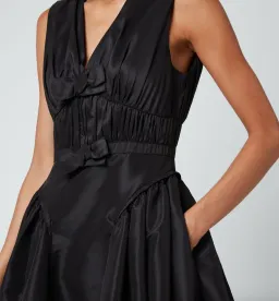 Self Portrait Bow-Detail V-Neck Dress Black Size AU 10 for rent on The Volte - image 5
