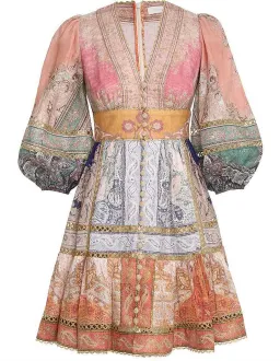 Zimmermann Anneke Lantern Mini Dress Multi Size 1 / AU 10 for rent on The Volte - image 7