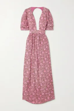 Hannah Artwear Surya Open Back Maxi Dress in Pink One Size for rent on The Volte - image 3