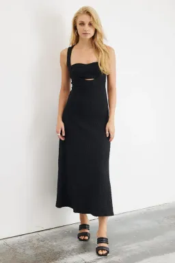 Sovere Kaya Midi Dress Black Size 6  for rent on The Volte - image 1