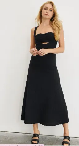 Sovere Kaya Midi Dress Black Size 6  for rent on The Volte - image 4