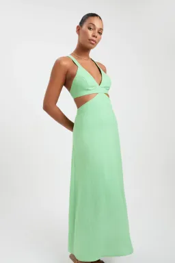 Kookai Palm Midi Dress in Foliage Size 10 for rent on The Volte - image 2