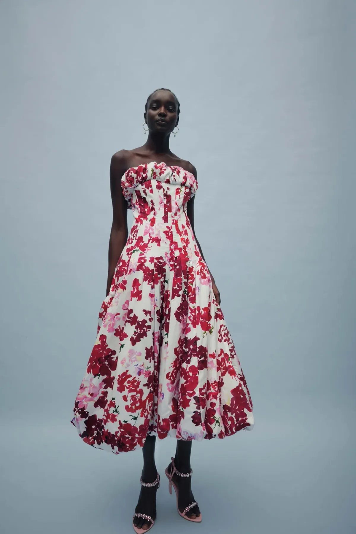 Aje Mathilde Bubble Hem Midi Dress Floral Size 10 - Image 4