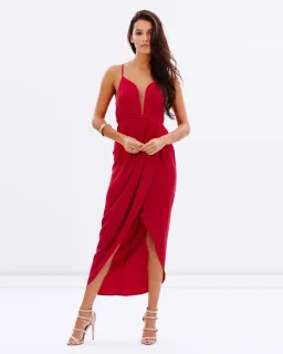 Shona Joy Plunged Cross Back Dress Red Size 10 for rent on The Volte - image 2