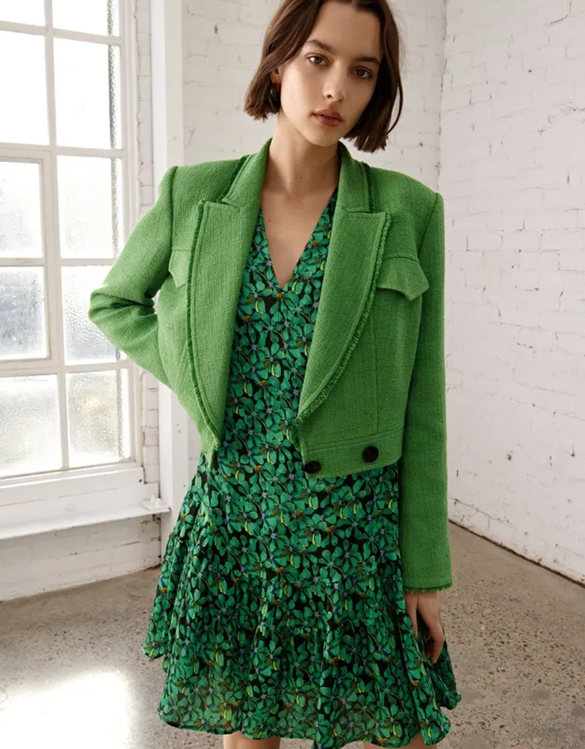 Veronika Maine Clover Print Swing Mini Dress Clover Green Size AU 10 - Image 4