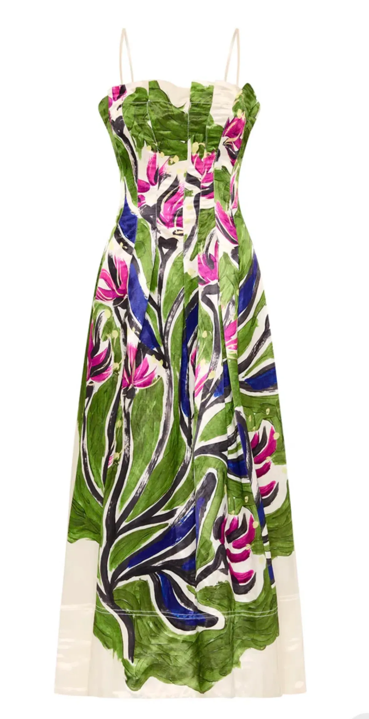 Aje Paradiso Cinched Midi Dress Floral Size 4 - Image 2