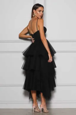 Elle Zeitoune Mason Midi Dress Black Size 6 for rent on The Volte - image 2