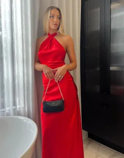 YLD Design Crossover Maxi Dress Red Size 6 for rent on The Volte - image 1
