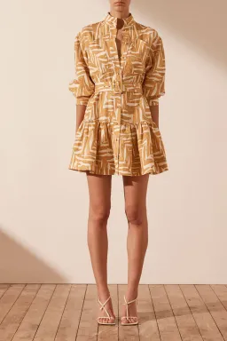 Shona Joy Imani Linen Dress Print Size 12 for rent on The Volte - image 1