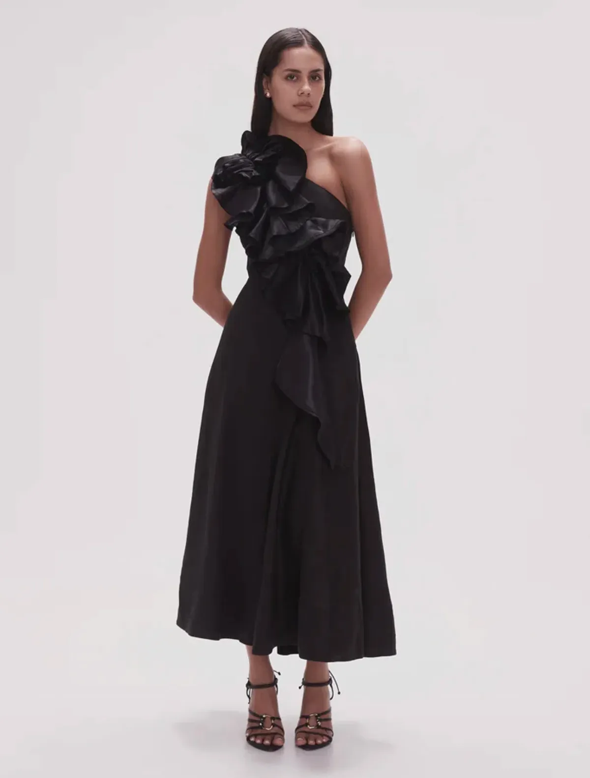 Aje Adelia Midi Dress Black  Size 10 - Image 1
