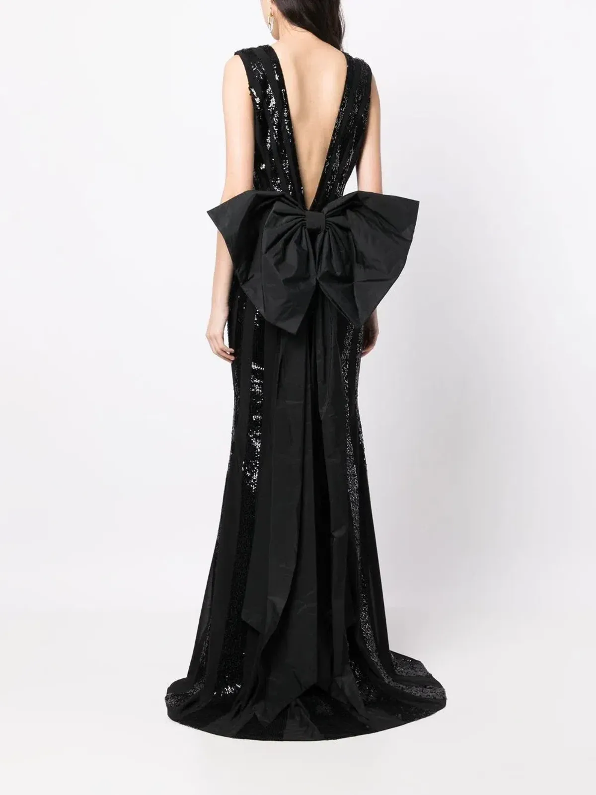 Rebecca Vallance Davina Bow-detailed Gown Black Size 14 - Image 4