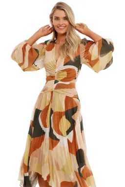 Ministry of Style Retro Resort Pleated Midi Dress Multi Print Size 12 for rent on The Volte - image 4