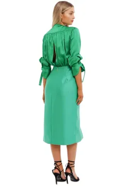 Nicola Finetti Arida Low Plunge Dress Green Size 12 for rent on The Volte - image 2