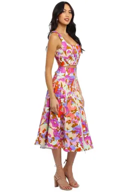 Nicholas Dawn Top and Dasia Skirt Set Abstract Floral Multi Print Size 12 for rent on The Volte - image 1